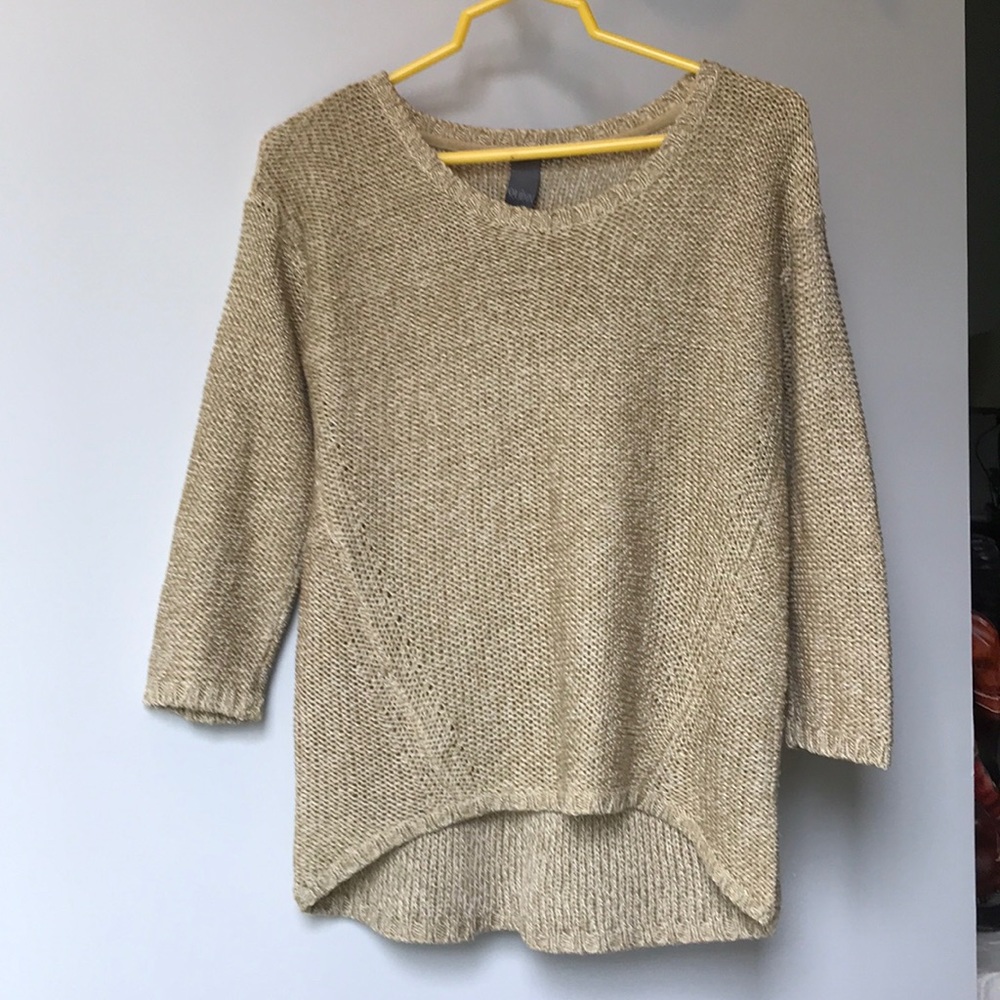 Sweater - small - light brown & white